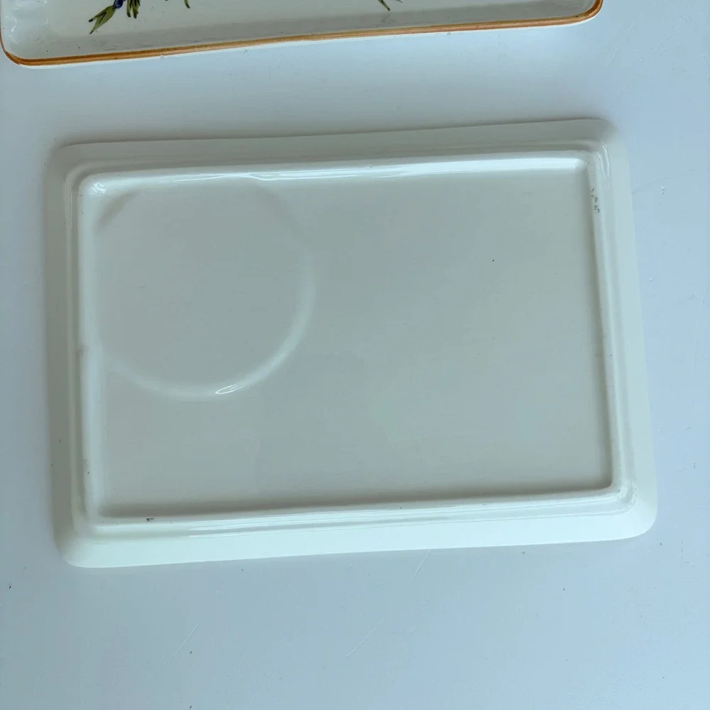 Vintage Floral Ceramic Snack Trays Set of 2 Hand Painted Wildflower Tea Plates
